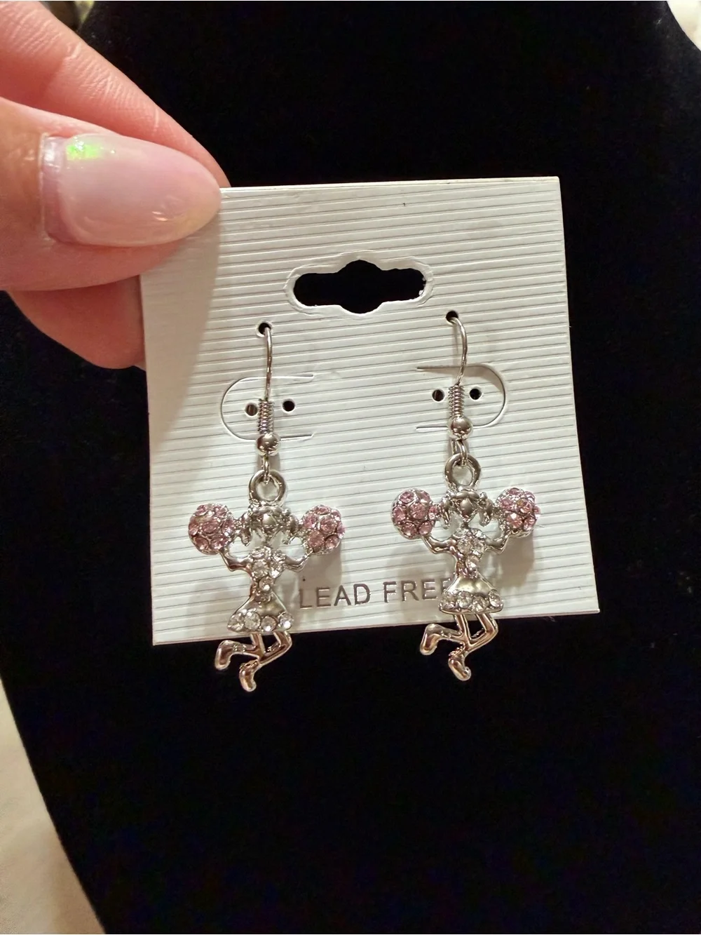 Cheerleader Charm Earrings – Pink Pom-Poms